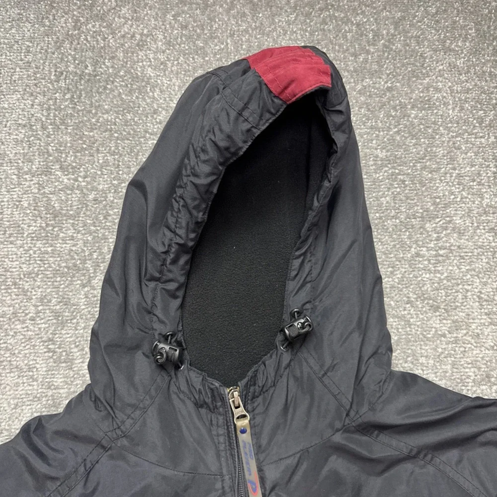 Vintage IU Coat Medium Pro Player Hood Black Hoosiers Indiana University Y2K 90s